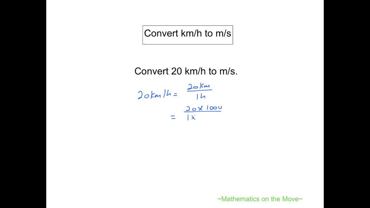Convert Km H To M S Formula At Amelia Rojas Blog