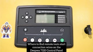 Where to find remote/auto start connection wires on the Deep Sea Electronics DSE7320 Control Panel