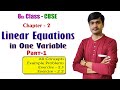 Linear Equations in One variable I Part - 1 I 8th Class (New Text Book) I Concepts -  Ex- 2.1