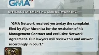 24 Oras: Pahayag ng GMA Network Inc. kaugnay sa reklamong inihain ni Aljur Abrenica