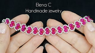Beautiful Beaded Bracelet Crystal Jewelry HandMade Красивый Браслет из бисера и бусин своими руками