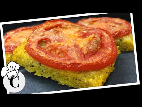 Recipe for baked polenta with fresh tomatoes and parmesan cheese