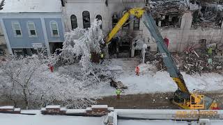 Fire Downtown Orillia Destroying Historical Building Demolition Day #2