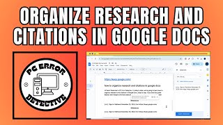 How to Organize Research and Citations in Google Docs - Step-by-Step Guide [2025]