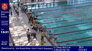 Inter-School Swimming Competition 2017-2018 Division 1 Day 1 (PM)