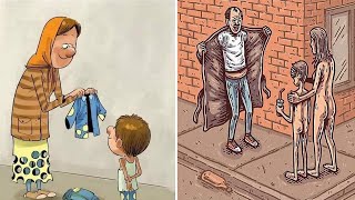 That Shows Harsh Reality Of Our World || Sad Reality | Powerful Illustrations of Our Sad Reality