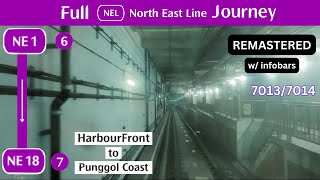 [SBST NEL] Full Journey - HarbourFront to Punggol Coast [7013/7014] (Tunnel View - Remastered)