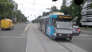 Driver's View Tram 58d Melbourne. Kingsway to Essendon Depot. Part 2