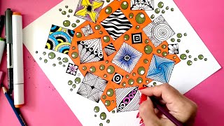 Zentangle Art and Geometric Doodle drawing || Creative Geometric Zendoodle Pattern