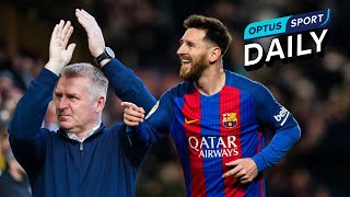 Ref booked for throwing elbows, Leicester appoint Dean Smith, and deja vu for Messi