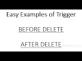 MySQL | BEFORE DELETE TRIGGER | AFTER DELETE TRIGGER