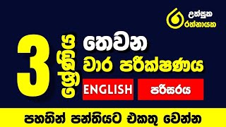 🔴 3 ශ්‍රේණිය | තෙවන වාර විභාගයට සූදානම් වෙමු | පරිසරය  | ඉංග්‍රීසි | උත්සුක රත්නායක