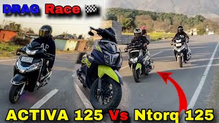 Ntorq xt 125 Vs Activa 6G Drag race 😮 crazy reaction 🫣