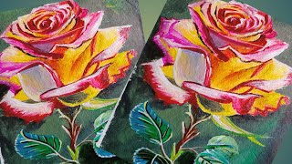 How to paint rose flower acrylic painting