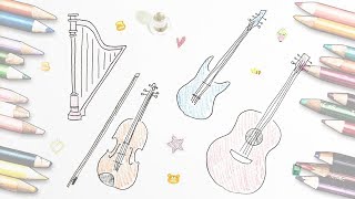 [thed] How to draw strings easily, Drawing instruments / 악기 기타 그리기, 악기 바이올린 그리는 방법