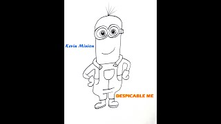 How to Draw Kevin Minion from Despicable Me animation step by step | #shorts