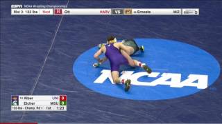 2017 NCAA Wrestling 133lbs: Josh Alber (Northern Iowa) vs Austin Eicher (Michigan State)