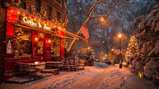 Relax with Smooth Winter Jazz ☕ Rhythmic Jazz at The Cozy Street Café ~ Coffee Background Music