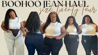 BOOHOO PLUS SIZE JEANS - SIZE 24 // TRY ON HAUL - WILL THEY FIT??