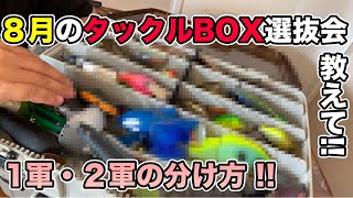 【夏のバス釣り】8月のルアー・ワームのタックルボックス!!整理したのでバッグの中身を１軍・２軍で分けてみた【マイクロダッジ】【スイッチベイト】【アンサー】【issei一誠】【RAID JAPAN】