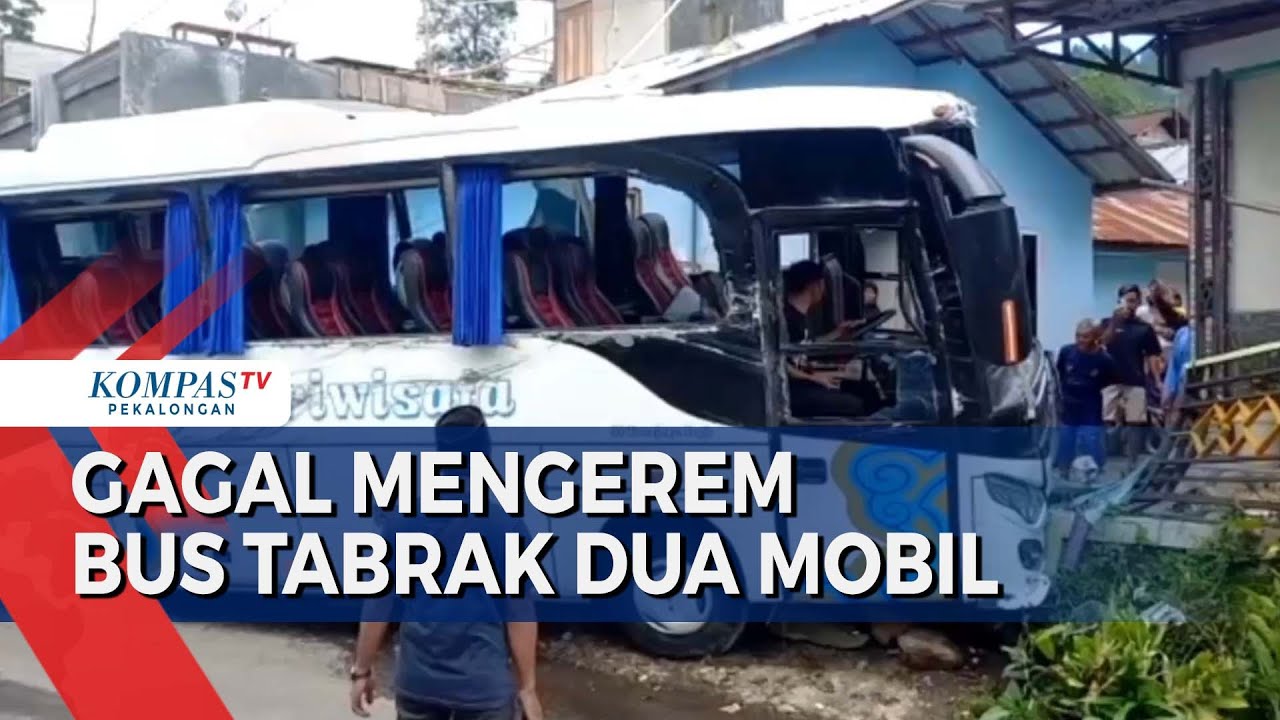 Bus Pariwisata Gagal Rem, Tabrak Dua Mobil Di Objek Wisata Guci - YouTube