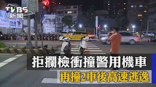 【TVBS】拒攔檢衝撞警用機車　再撞2車後高速逃逸