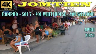 Jomtien Beach Road - Soi 7 - Rompho - Soi Whitehouse - Soi Welcome - April 2023 Pattaya Thailand