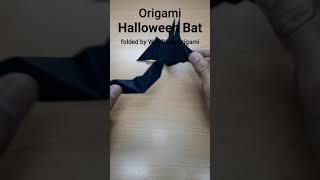 How to make a paper bat - easy origami halloween #SHORTS