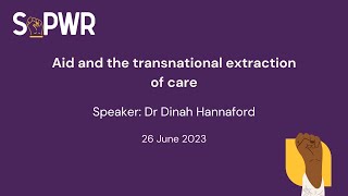 Aid and the transnational extraction of care