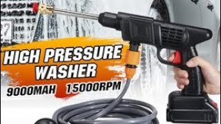 high pressure washer water gun កាំភ្លើងបាញ់ទឹកលាងឡានម៉ូតូ ប្រើថ្មសាកស្រួលយកតាមខ្លួន