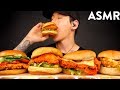 ASMR MOST POPULAR FOOD - FRIED CHICKEN SANDWICHES (KFC, Chick-fil-A, McDonalds, Shake Shack) MUKBANG