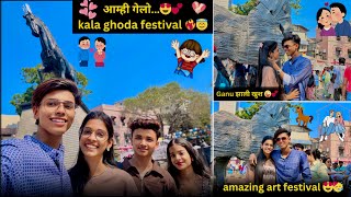 आमही गेलो…kala ghoda festival ❤️‍🔥😍| Ganu झाली खुश 😜💕| amazing art festival 🥳| ganu sonu vlogs 😍|