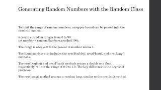 The Random Class