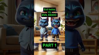 Kitty cat Evil twins vs evil kiddo #cute #cat #sadcat #kitty #kittycat #poorcat #aicat #aipictures