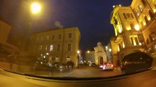 Vilnius, Lithuania - Night Driving to Town 2 of 2 - GoPro Road Video