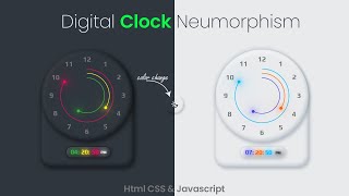 Neumorphism Digital Clock Using Html Css And Javascript | Amazing Digital Clock Neumorphism Effect