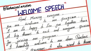 Welcome Speech in English || How to write Welcome Speech in English || Handwriting ✍️