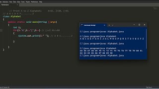 program to print A to Z alphabets in java | java programming