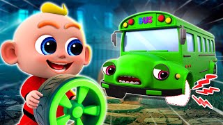 Zombi Bus Lost Wheel Song 🚌  + More Funny Song For Baby 🎶 | Nursery Rhymes By Little PIB