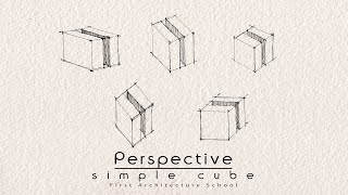 Tutorials for how to draw in perspective from scratch - lesson Zero -  Simple cube