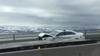 Police drama on bridge