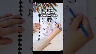 Coloring with my mini-me - simple moments, big memories! 💕 #ParentingTips #MomAndDaughter