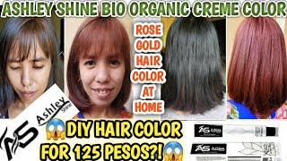 ASHLEY SHINE BIO-ORGANIC HAIR COLOR REVIEW AND TUTORIAL| DIY ROSE GOLD HAIR without BLEACHING