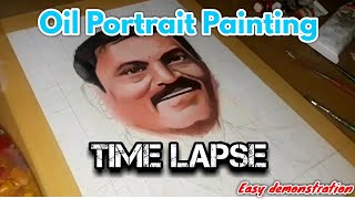 Oil Portrait Painting time lapse | Oil on canvas | Easy demonstration