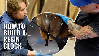 Pouring a Resin and Wood Clock