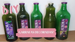 TRANSFORMANDO GARRAFAS DE VIDRO GARRAFAS DECORADAS - IDEIAS COM GARRAFAS - Gisele Souza