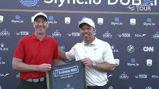 McLaren presented with an Honorary caddie bib after 6 years with Paul Casey