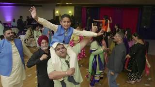 Surprize Bhangra by a little boy at her sister's wedding| Kb Brar| Yuba City