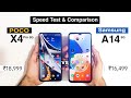 POCO X4 Pro 5G vs Samsung A14 5G Speed Test Comparison | Which is Better?