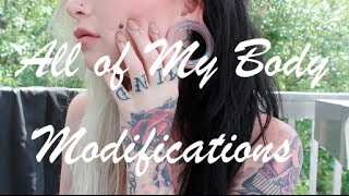 All Of My Body Modifications (Tattoos, Piercings, etc.) 2014